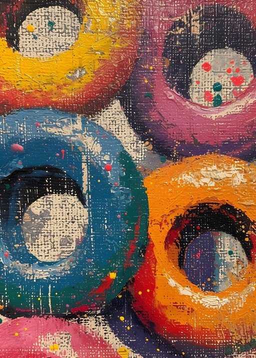 Abstract Circles with Textured Paint