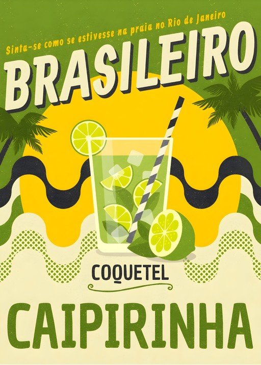 Caipirinha Cocktail Poster - Taste of Brazil