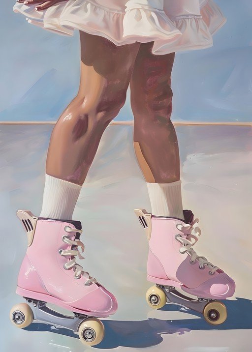 Retro Roller Skates and Ruffled Skirt