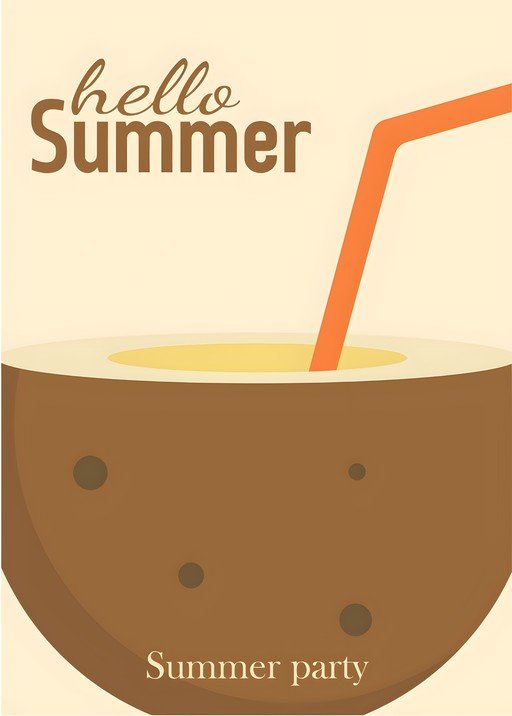 Hello Summer Coconut Drink with Orange Straw