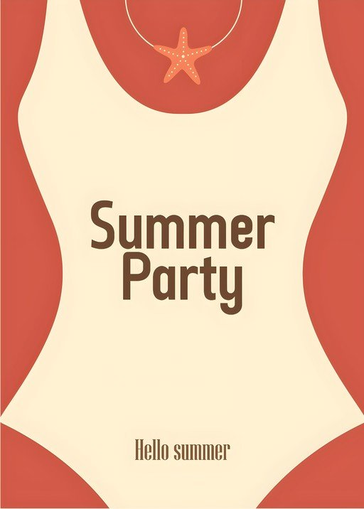 Summer Party Invitation with Starfish Necklace