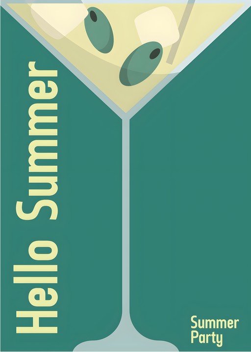 Summer Party Martini Invitation