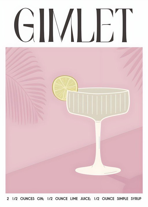 Gimlet Cocktail Recipe Poster