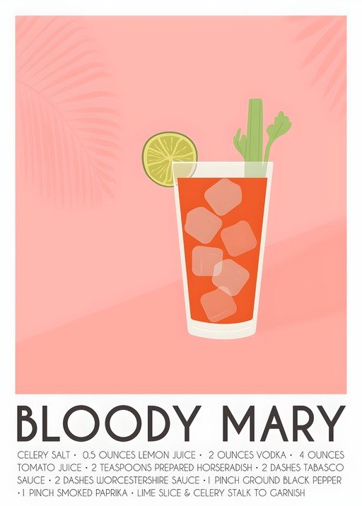 Bloody Mary Cocktail Recipe Illustration