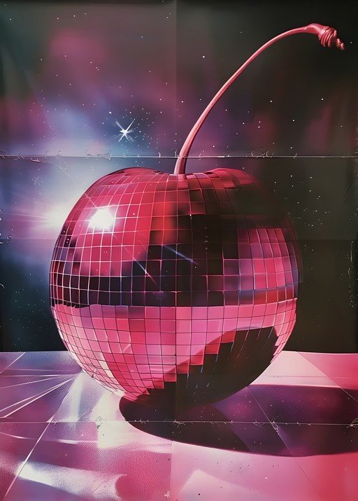 Disco Ball Cherry in Cosmic Pink
