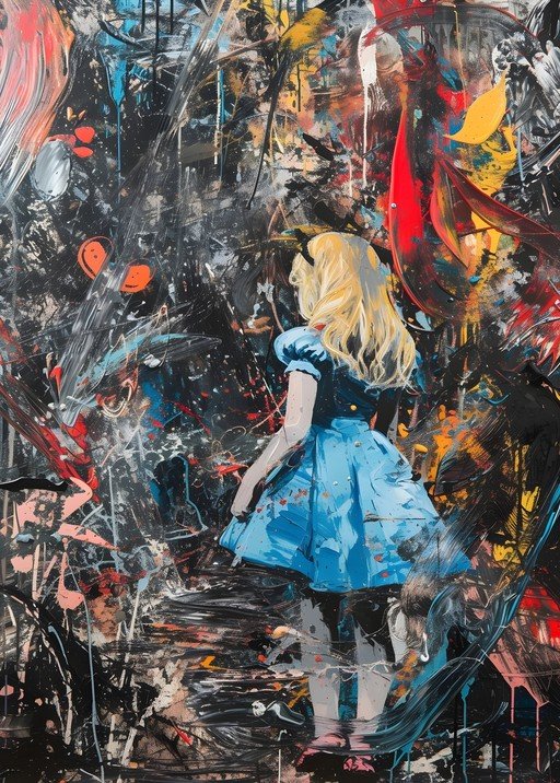 Abstract Alice in Wonderland Painting