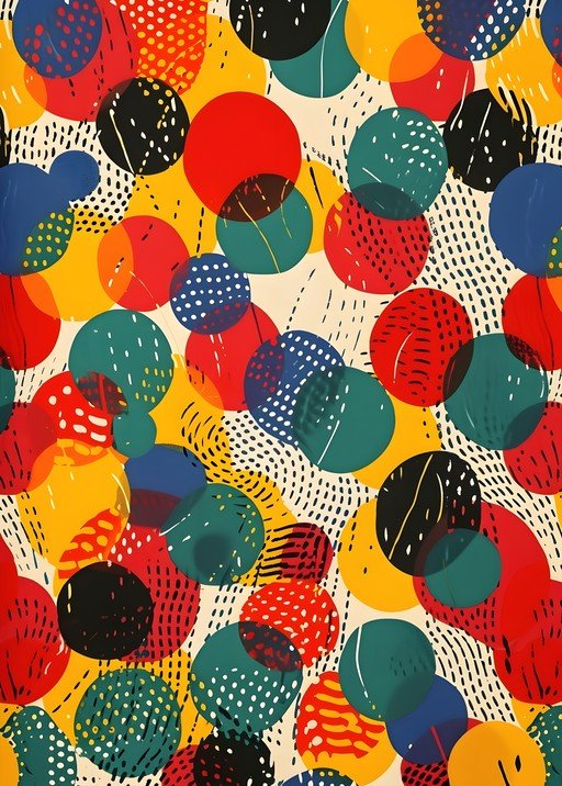 Abstract Circles Pattern in Bold Colors