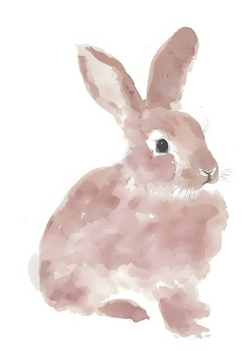 Watercolor Rabbit Painting