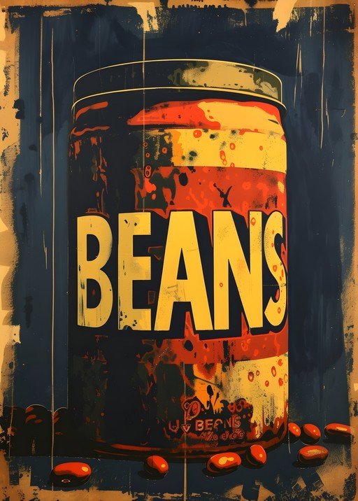 Vintage "Beans" Can Poster