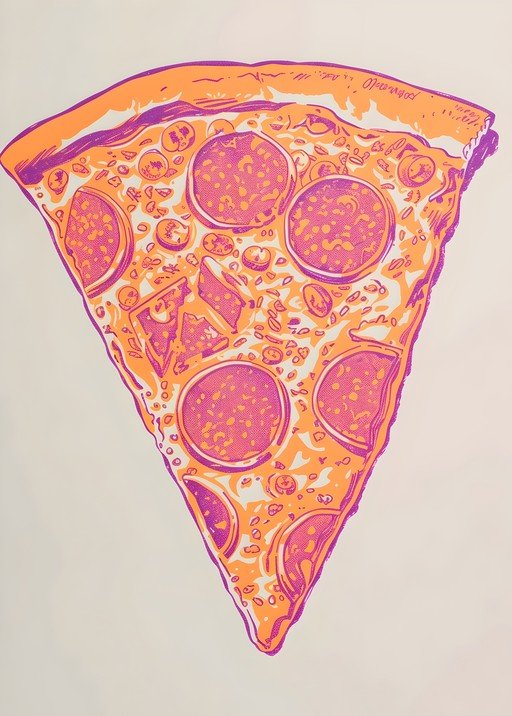 Pop Art Pepperoni Pizza Slice Illustration