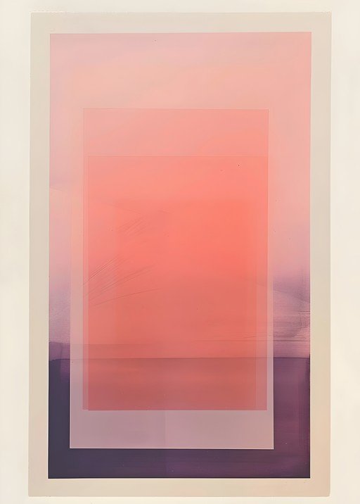 Abstract Geometric Composition in Pink and Purple Hues