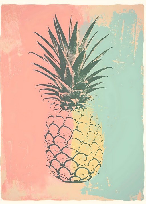 Retro Pineapple Art Print