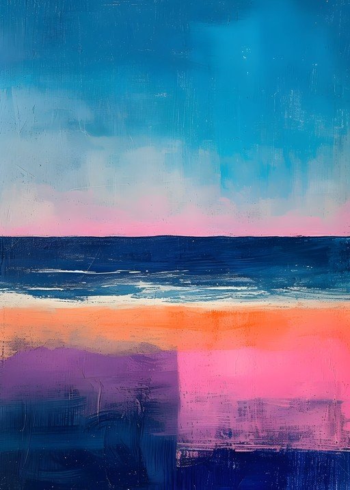 Abstract Beach Landscape Painting