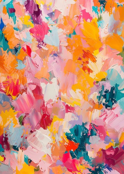 Vibrant Abstract Expressionist Painting with Bold Brushstrokes