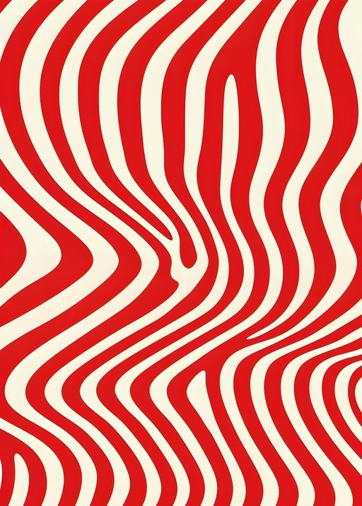 Abstract Red and Cream Wavy Stripe Pattern