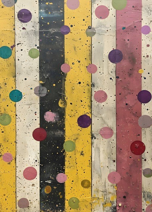 Abstract Polka Dot and Stripe Artwork