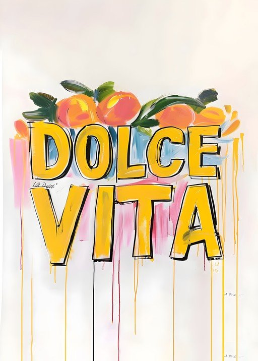 Dolce Vita Typography with Peaches