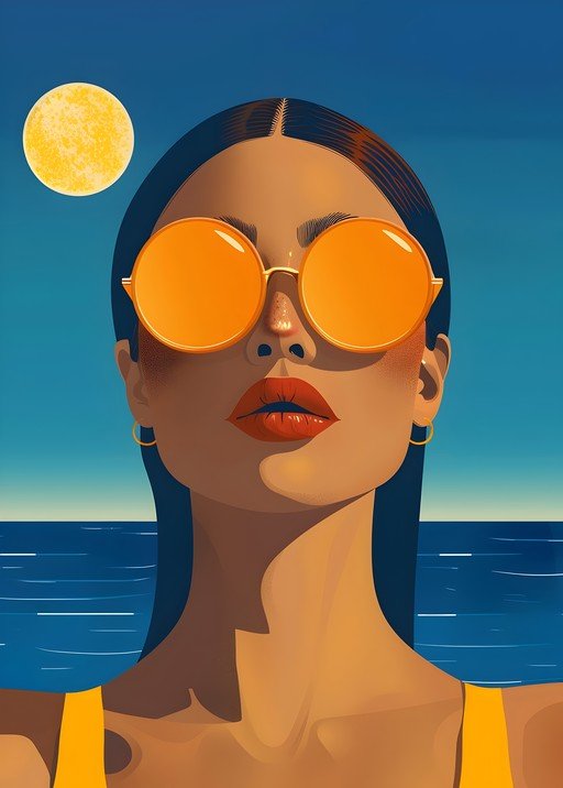 Woman in Sunglasses at the Beach