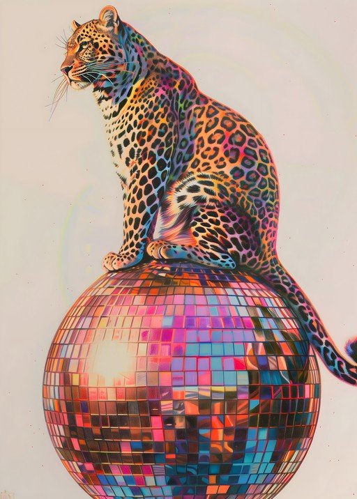 Leopard on Disco Ball