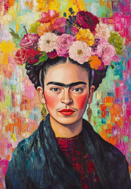 Frida Kahlo Portrait with Floral Headdress