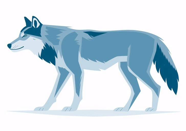 Stylized Gray Wolf Illustration