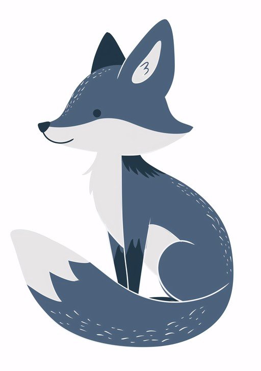 Stylized Blue Fox Illustration