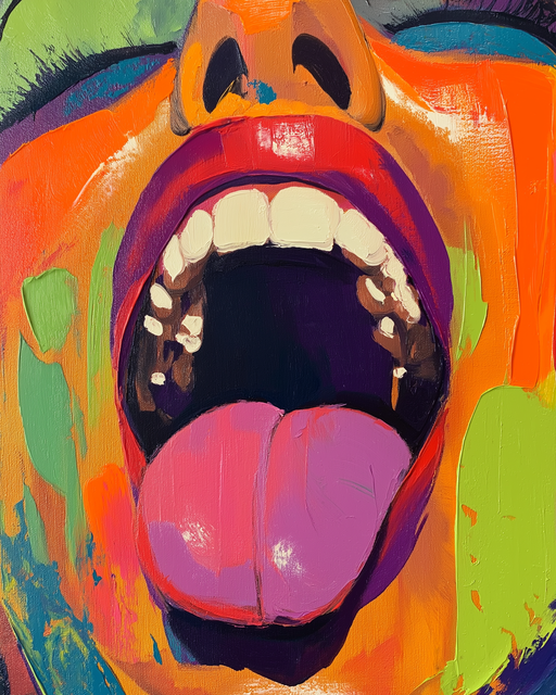 Vibrant Close-Up of a Person's Mouth with Tongue Out