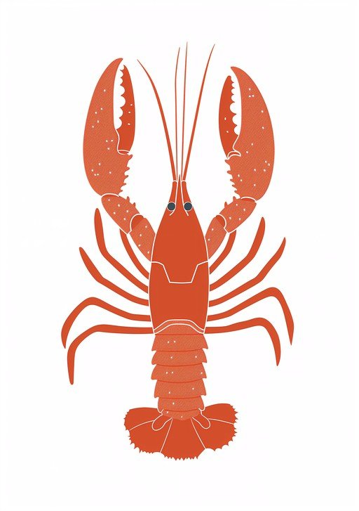 Stylized Orange Lobster Illustration