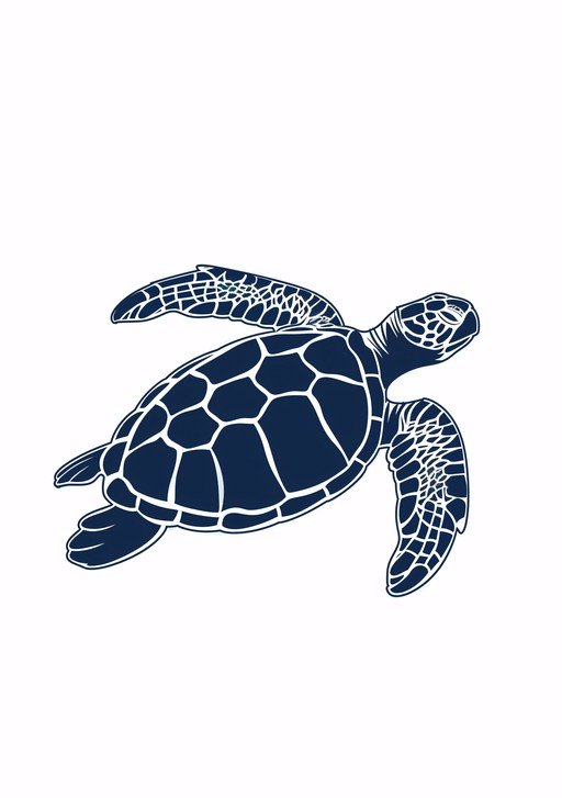 Navy Blue Sea Turtle Illustration