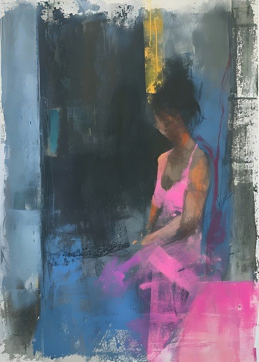 Abstract Portrait of a Woman in Pink