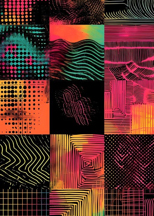 Abstract Geometric Patterns in Vibrant Colors