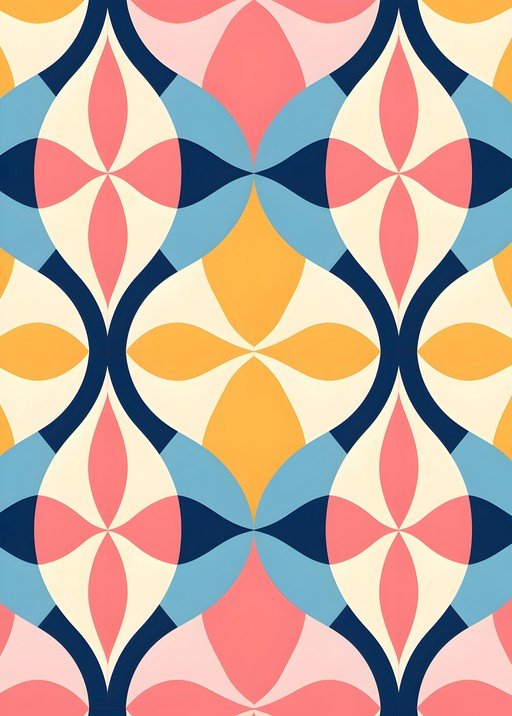 Retro Geometric Pattern with Mid-Century Modern Design