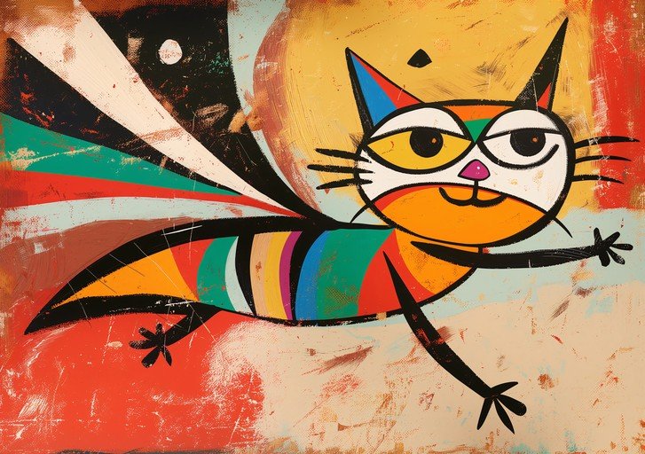 Whimsical Cat Artwork