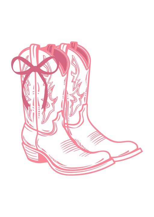 Pink Cowboy Boots with Bow