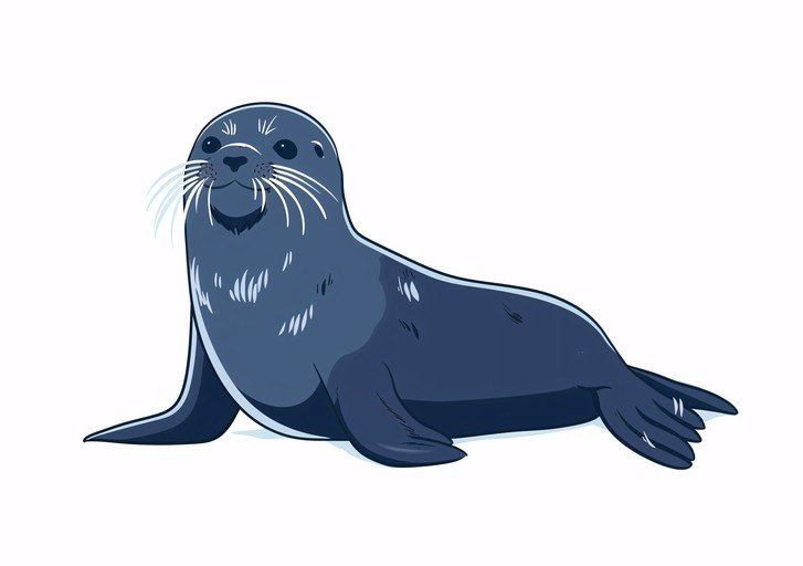 Cute Cartoon Seal Illustration