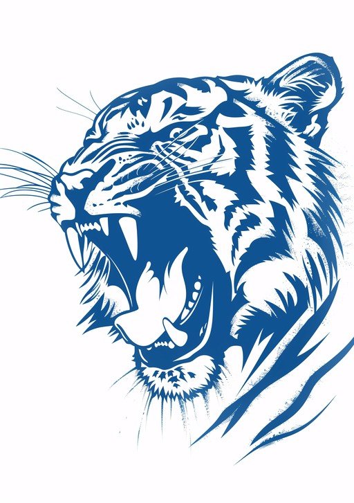 Roaring Blue Tiger Graphic