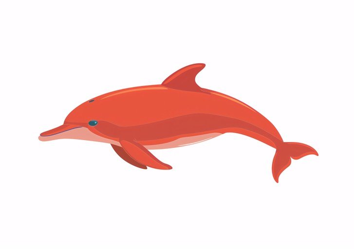 Red Dolphin Illustration