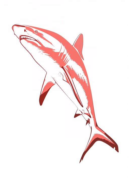 Stylized Red Shark Illustration