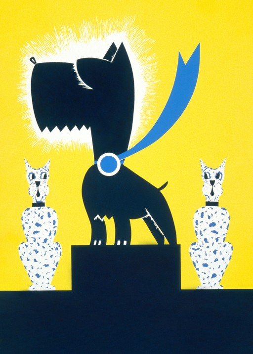 Stylized Dogs in a Graphic Design