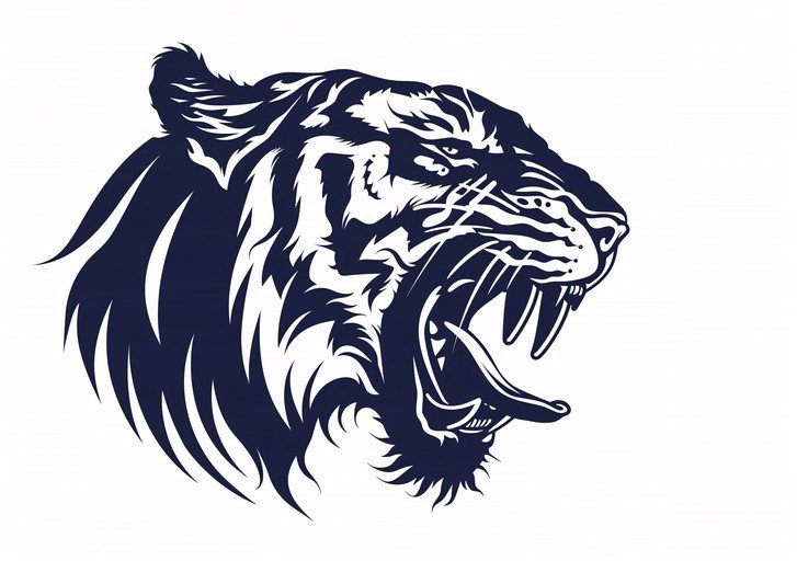 Fierce Tiger Head Silhouette