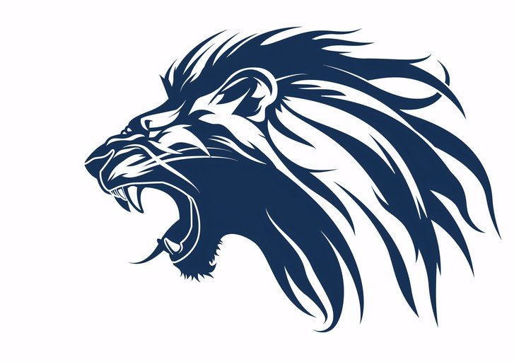 Roaring Lion Head Silhouette