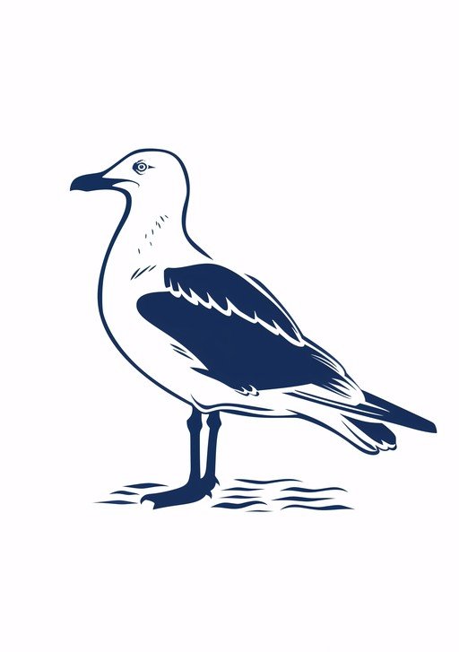 Stylized Seagull Illustration
