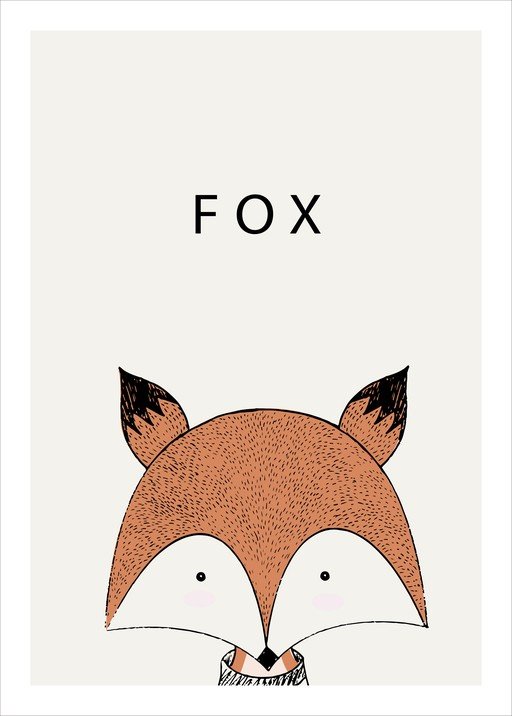Cute Fox Illustration with Text