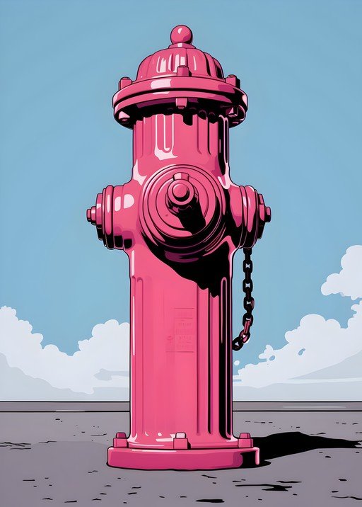 Vibrant Pink Fire Hydrant Against a Blue Sky