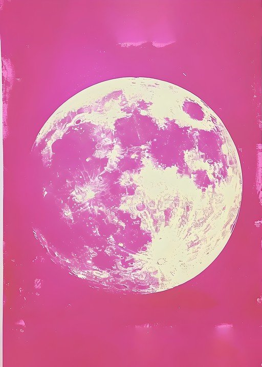 Vibrant Pink Moon Art Print
