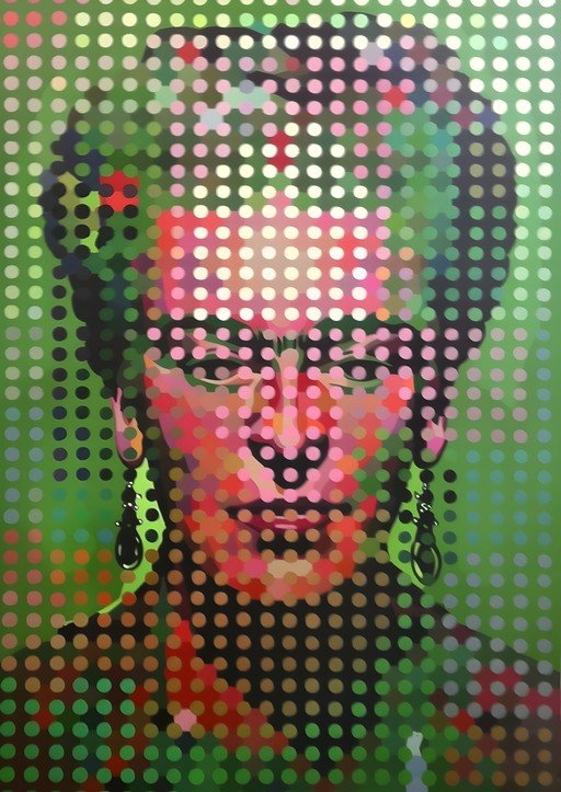 Frida Kahlo Portrait in Polka Dots