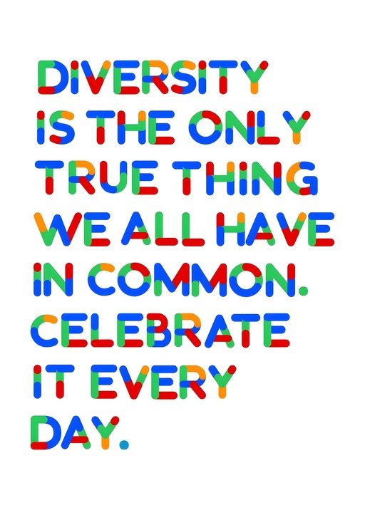Diversity Quote with Colorful Letters