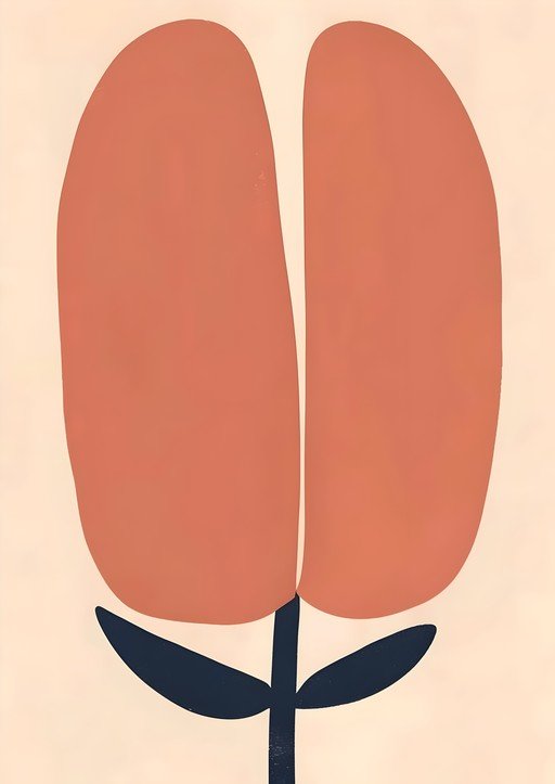 Abstract Tulip Illustration in Warm Tones