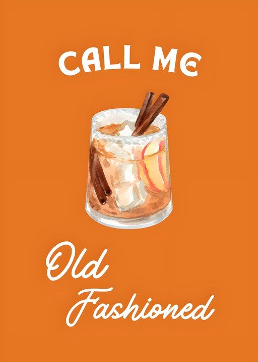 Call Me Old Fashioned Cocktail Illustration