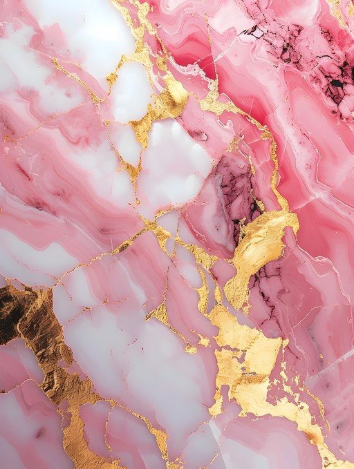 Pink Marble with Gold Veins